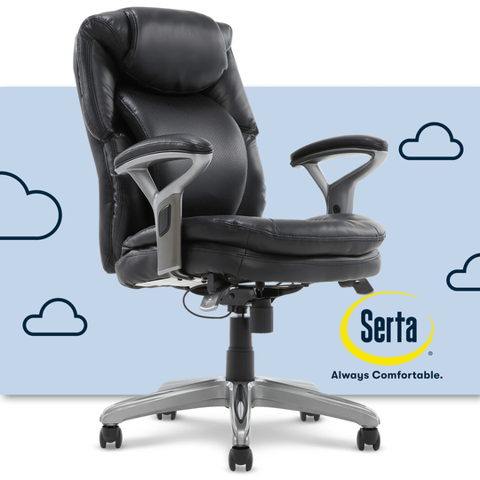 Serta Anniston Wellness by Design Mid-Back Leather Office Chair