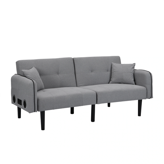 Folding Ottoman Sofa Bed with Stereo, Multifunctional Linen Sofa Bed