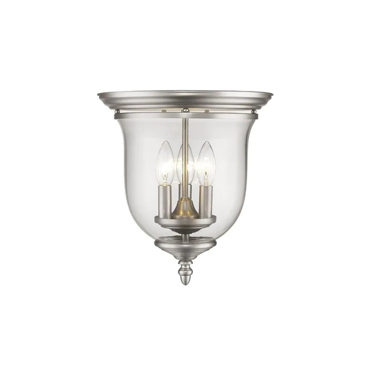 Livex Lighting Legacy Steel 3-light Ceiling Mount with Glass Shade