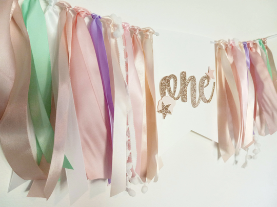 Mermaid High Chair Banner, Under Water Theme The Sea First Birthday Sign, Seashells Creatures