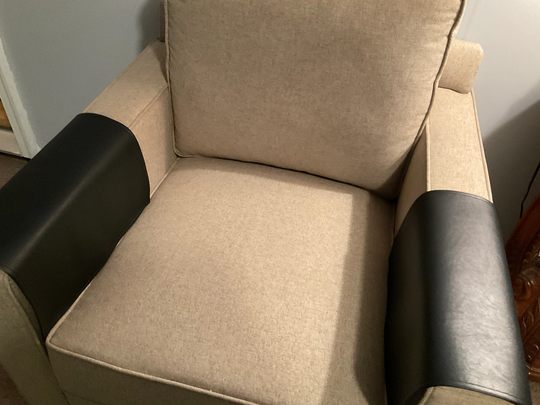 Black Vinyl Armrest Covers Furniture Protectors For Sofas Loveseats Chairs Theater Office Medical Office
