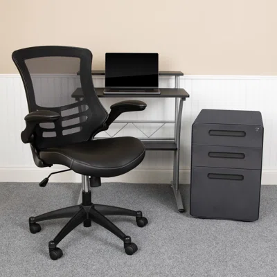 Berezinsky Ergonomic Desk, Chair and Filing Cabinet 3- pieceSet