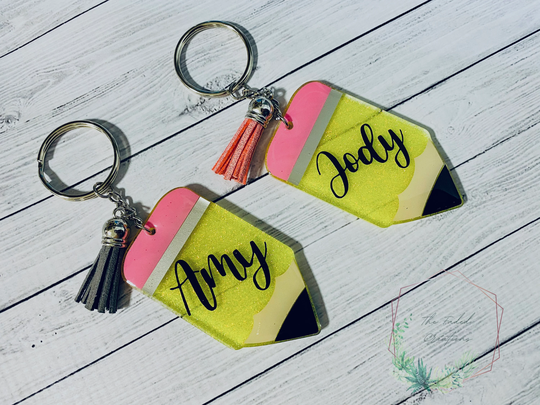 Pencil Keychain- Id Holder - Badge