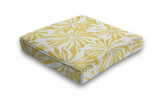 Outdoor Seat Pad - Patio Chair Pad, Dining Cushions Aria Spice Yellow