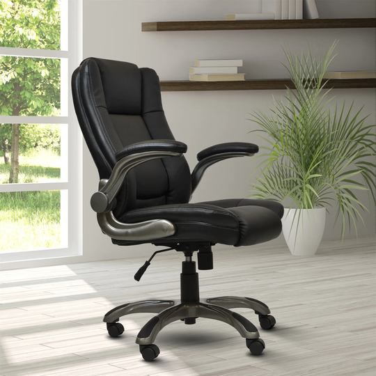 Executive Ergonomic Office Chair with Flip-up Arms Lumbar Support