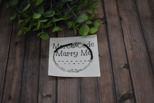 Morse Code Bracelet, Friendship Bracelets, Beaded Seed Bead Gift For Her, Marry Me Bracelets