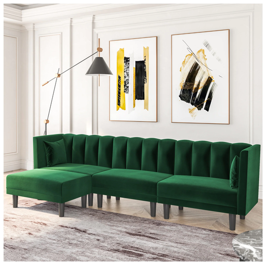 Sectional Sleeper Sofa - Left Side Green Velvet Sectional Sofa 106