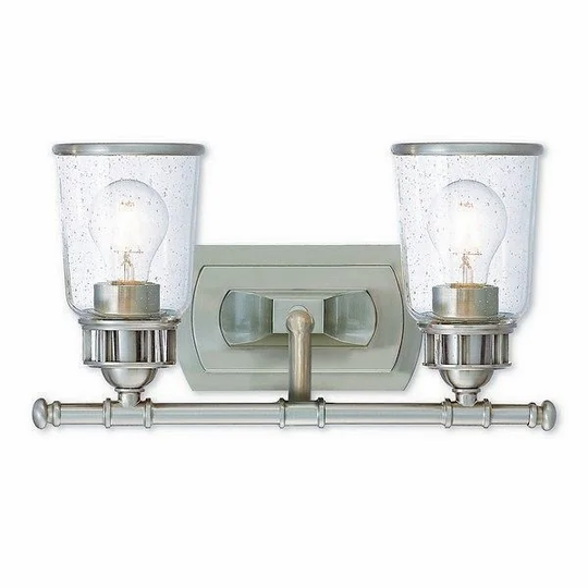 Livex Lighting Lawrenceville 2 light Brushed Nickel Vanity Light - Silver