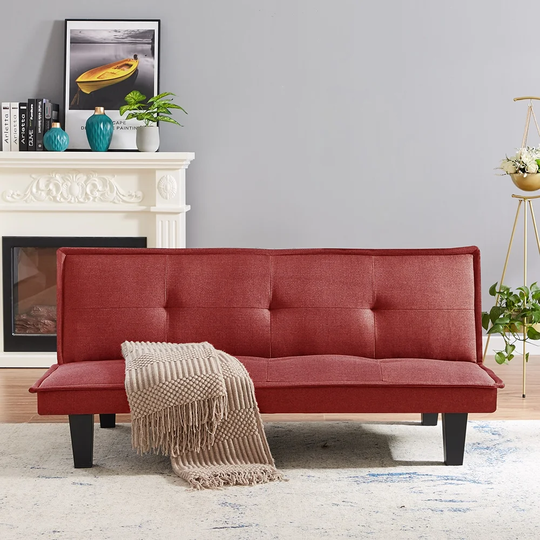 Modern Fabric Futon Sofa Bed, Convertible Folding Futon Sofa bed, Compact Loveseat Sleeper for Home, Living Room, Bedroom