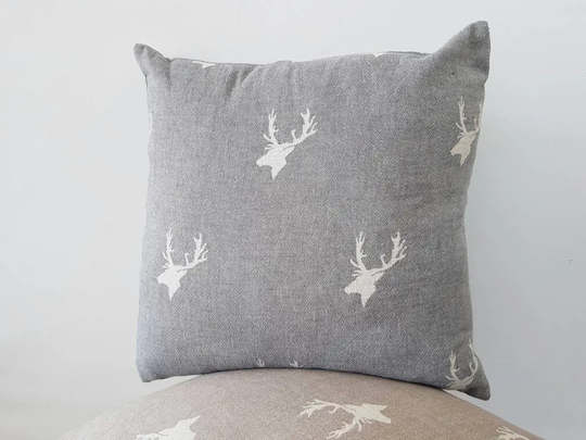Grey Throw Pillow - Decorative Sofa Handmade Cover Housewarming Gift Accent Case Cushion Home Decor