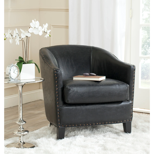 Safavieh Evander Antique Black Club Chair - 28.9" x 31.3" x 30.3"
