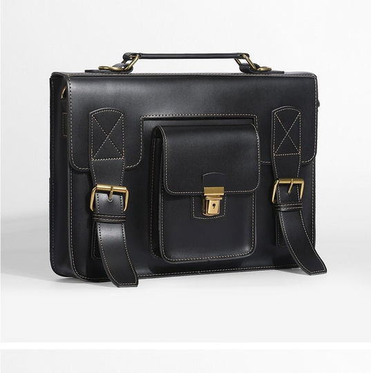 Vegan Leather Messenger Bag Men Briefcase Satchel Tablet Ipad Next Book Computer Laptop 15" Inches Leather College