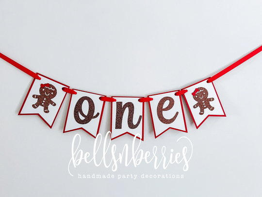 Christmas Girl Gingerbread High Chair Banner/Birthday Merry Highchair