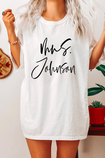 Personalized Mrs Shirt, Comfort Colors Custom Last Name Bride To Be Gift, Bridal Future Mrs, Gift For Bride, Est. 2022
