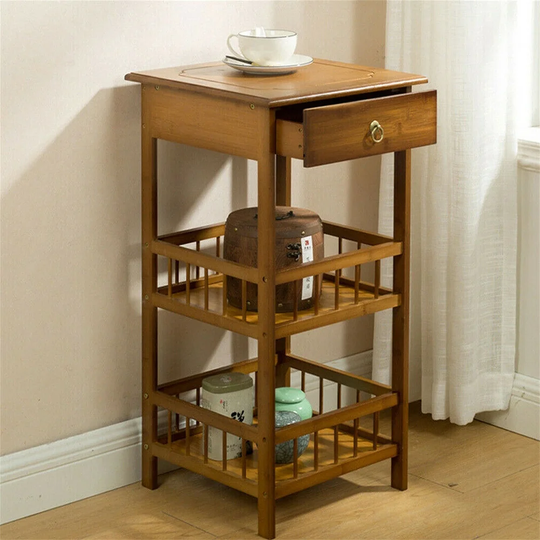 Bamboo Bedside Couch End Table Multipurpose Nightstand Medium - 54 x 84