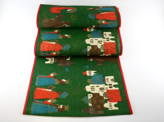 Södahl - Danish Vintage Christmas Table Runner in Strong Color Made Denmark 1970
