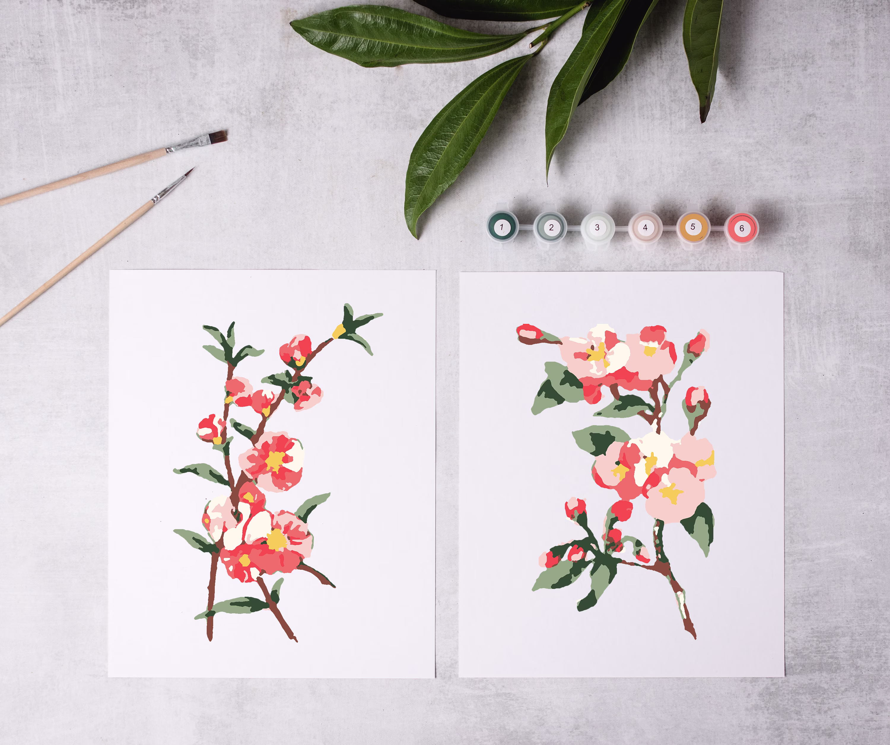 Cherry Blossom Sprigs Paint By Number Kit/Mothers Day Gift/Fruit Home Decor Number/Adult Kit/Adult Painting Kit