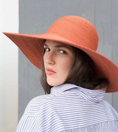 Fedora Women's Hat, Summer Straw Hat, Sun Millinery, Stylish, Elegant, Designer Wide Brim, Handcrafted, Fashion, Romantic Look, Gabo