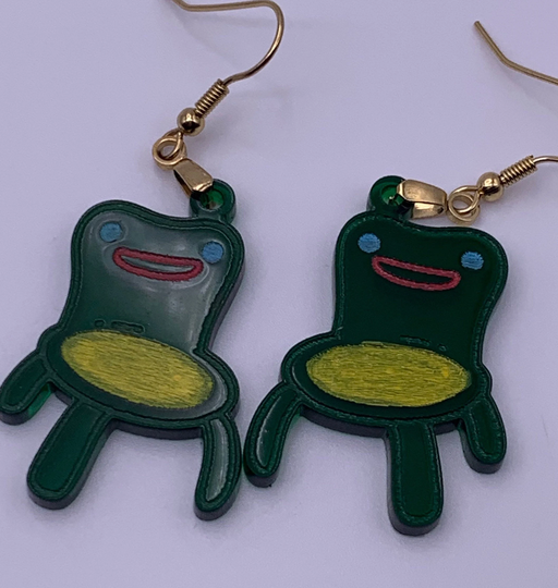 Froggy Chair Earrings Green Acnh Inspired Acnl