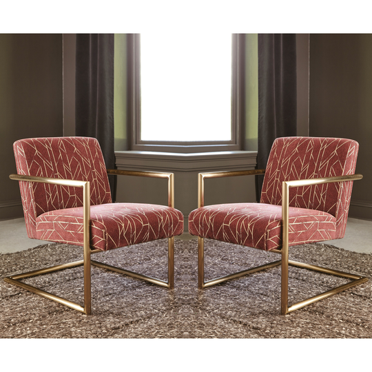 Glamorous Modern Design Rose Brass Living Room Accent Chair - 1 Chair