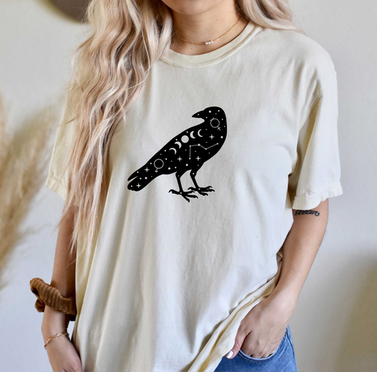 Comfort Colors Celestial Animals Shirt, Woodpecker Top, T-Shirt, Comfy Oversized Boho