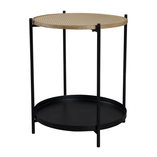 Side Table with 1 Drawer and Rubber Wood Legs Modern Nightstand End Table Storage Cabinet for Bedroom Living Room