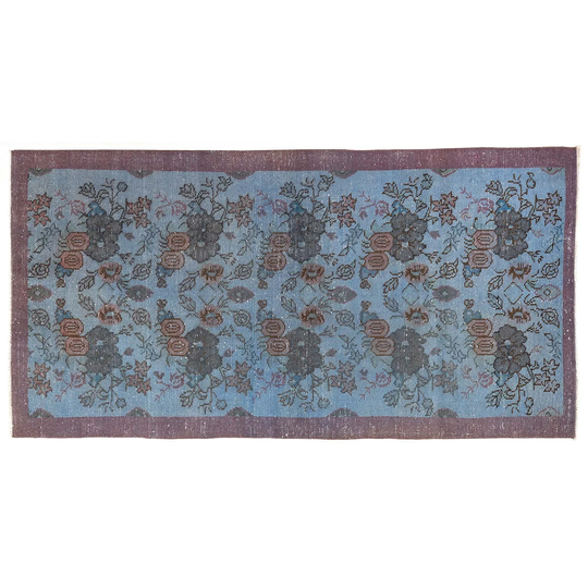 Dark Purple-Blue One Color Turkish Rug, Monochrome Area Rug
