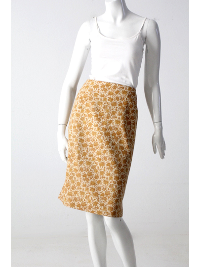 Vintage 60S Floral Pencil Skirt