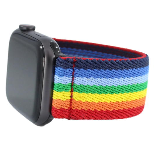 Elastic Watch Band For Apple - All Series | Models 1 8, Se, Ultra Red Black Green Blue Rainbow Pride Lgbtq+ Ally