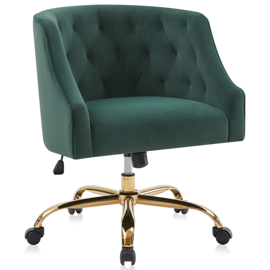 BELLEZE Braelynn Velvet Home Office Chair, Adjustable Height
