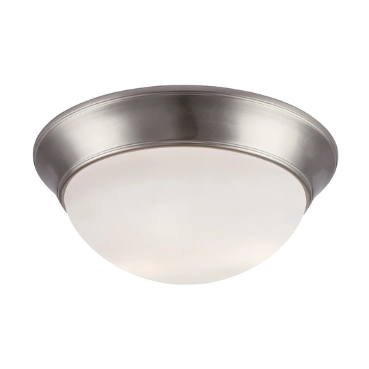 Modern Home BN Three Light Flushmount Bolton Brushed Nickel - Exact Size