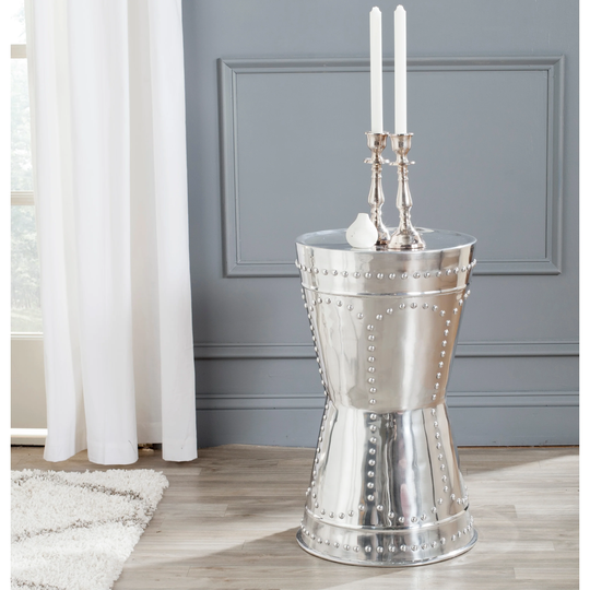 SAFAVIEH Sedona Silver Metal Art Table - 14" x 14" x 23.3"