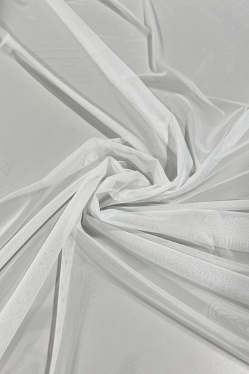 Four Way Stretch White Mesh Fabric | By The Yard