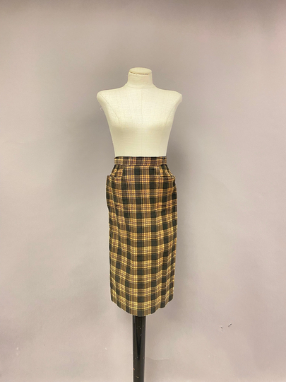 Vintage 1950's/1960's Plaid Corduroy Pencil Skirt