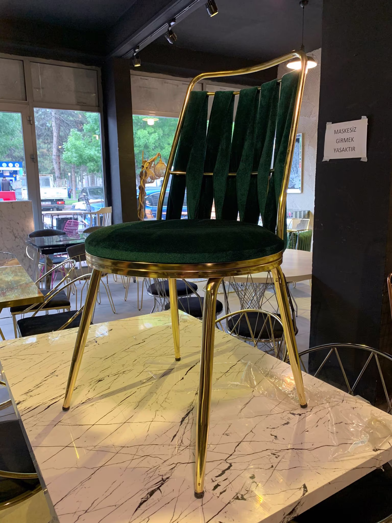 Dining Chairs, Kitchen Velvet Living Room Modern Metal Wire Cafe, Restaurant, Handmade