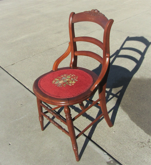 Vintage Antique Chair, Embroider Seats Chair