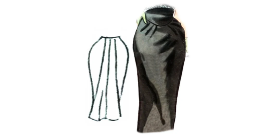 Vintage 78cm/30" Waist Size 1950S High Pencil Skirt With Gathered Side & Back Volant Sewing Pattern