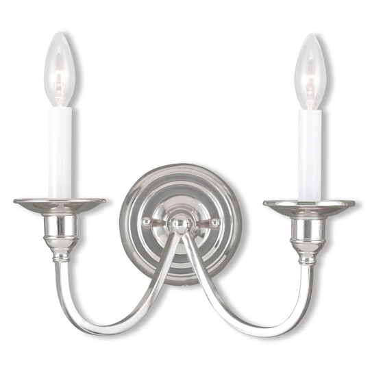 Livex Lighting Cranford 2 Light Polished Nickel Wall Sconce - Polished Nickel - Polished Nickel