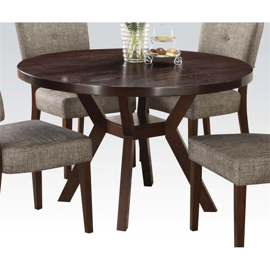 Dining Table Round Table Wooden Living Room Table in Espresso