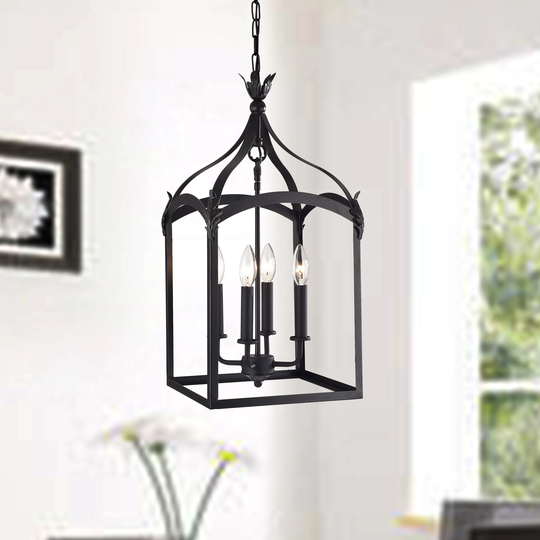Aparctias Black Metal 4-light Foyer Pendant
