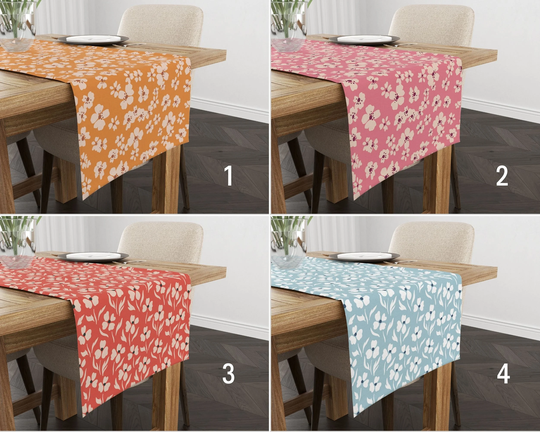 Spring Flowers Table Runner, Floral Kitchen Colorful Tablecloth, Dining Textile, Housewarming Gift, Gift For Girlfriend