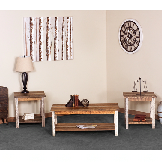 Sullivan Farmhouse Rustic Cocktail Table and End Table Set