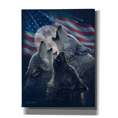 Trinx 'Wolf Trinity Patriotic' By Collin Bogle, Canvas Wall Art