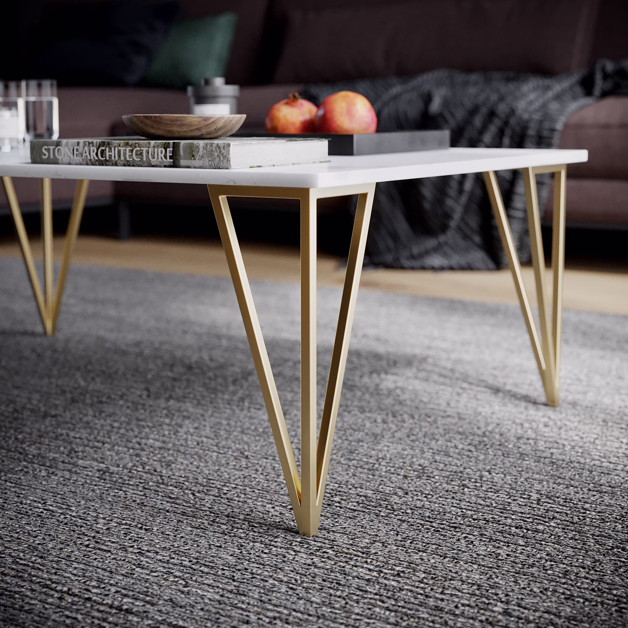 Set Of 4 Brass Coffee Table Legs, Gold Bench Furniture Chrome Sideboard Legs, Brass Credenza Legs