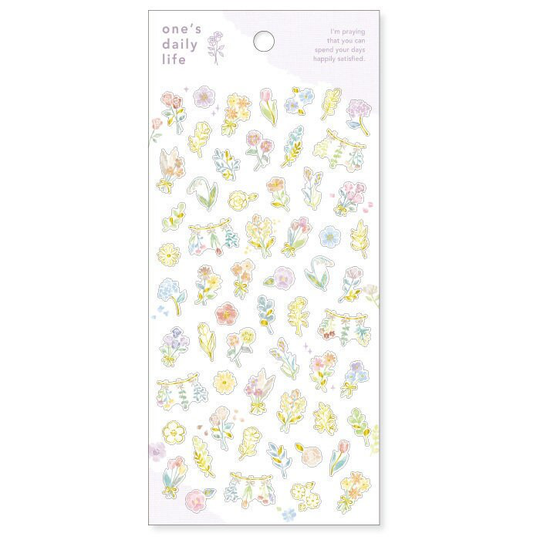 Mind Wave One's Daily Life Gold Foil Sticker - Flower