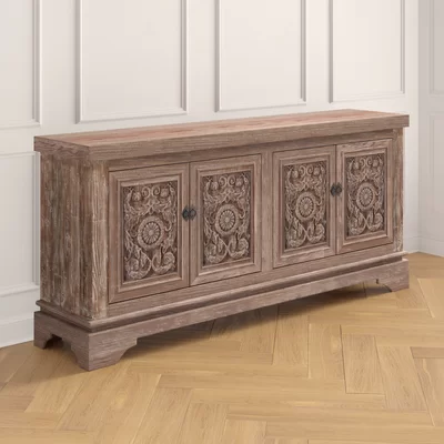 Aliana 82" Wide Pine Wood Sideboard
