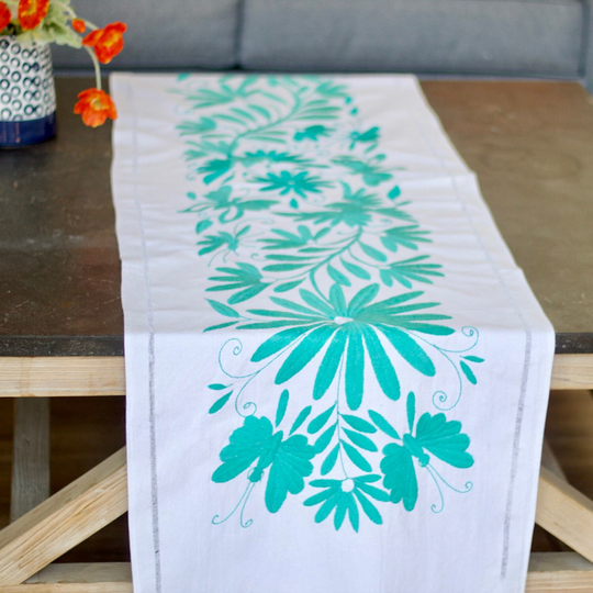 Otomi Table Runner-Mexican Traditional Runner-Hand Embroidered Runner-Mexico Home Decor Runner - Mexican Textile
