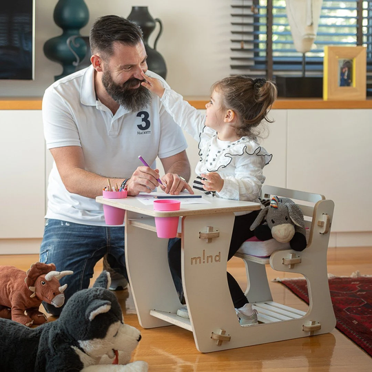 Kids Desk - White Small-Large/Wood | Game Table & Chair, Organizer, Play Table, Kids/Toddler Activity With Storage