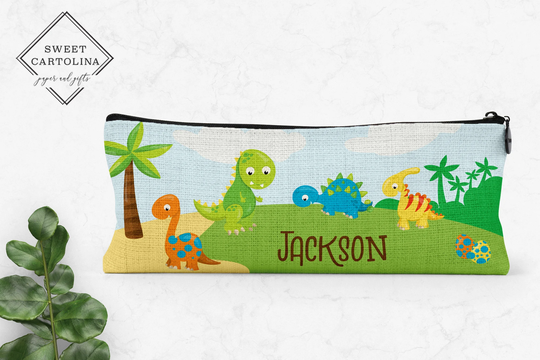 Personalized Pencil Case | Kids Pouch Back To School Supplies Dino Dinosaur