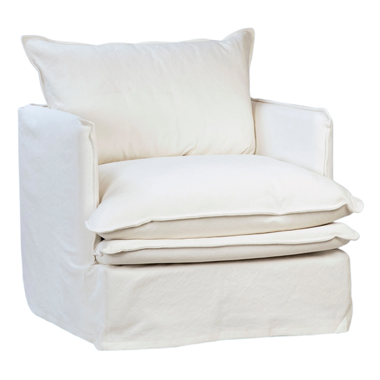 Lauren White Slip Cover Style Accent Chair